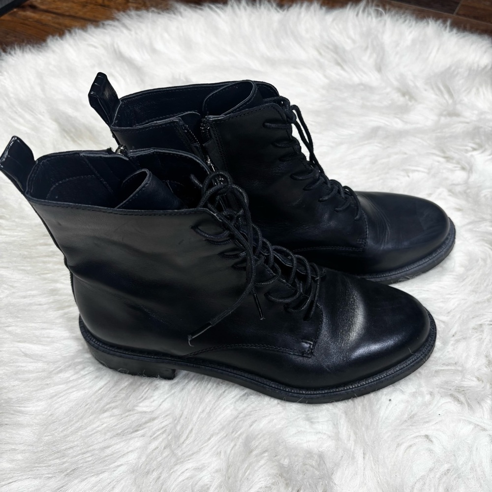 Sam Edelman Black Leather Combat Boots